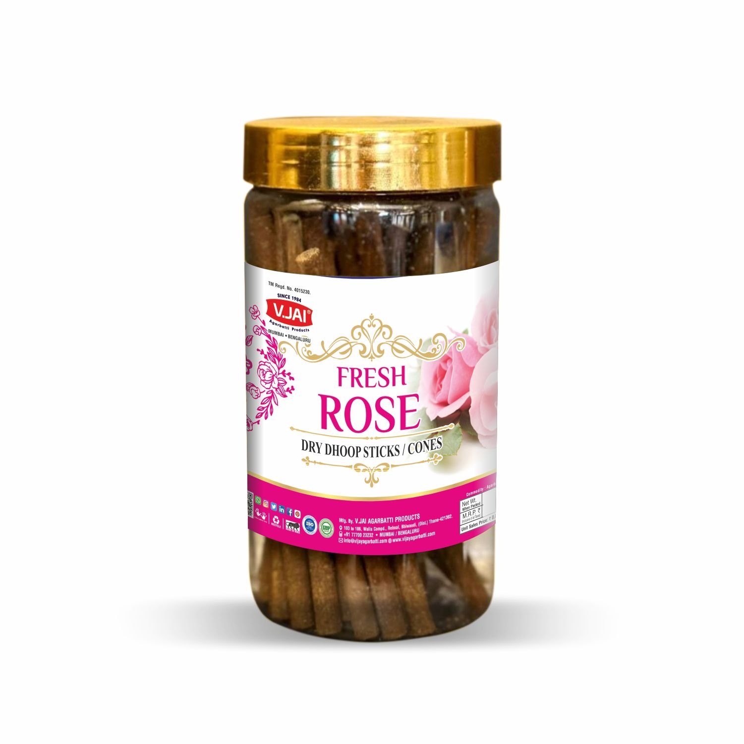 Fresh Rose Fresh 100gm Pet Jar, 4"