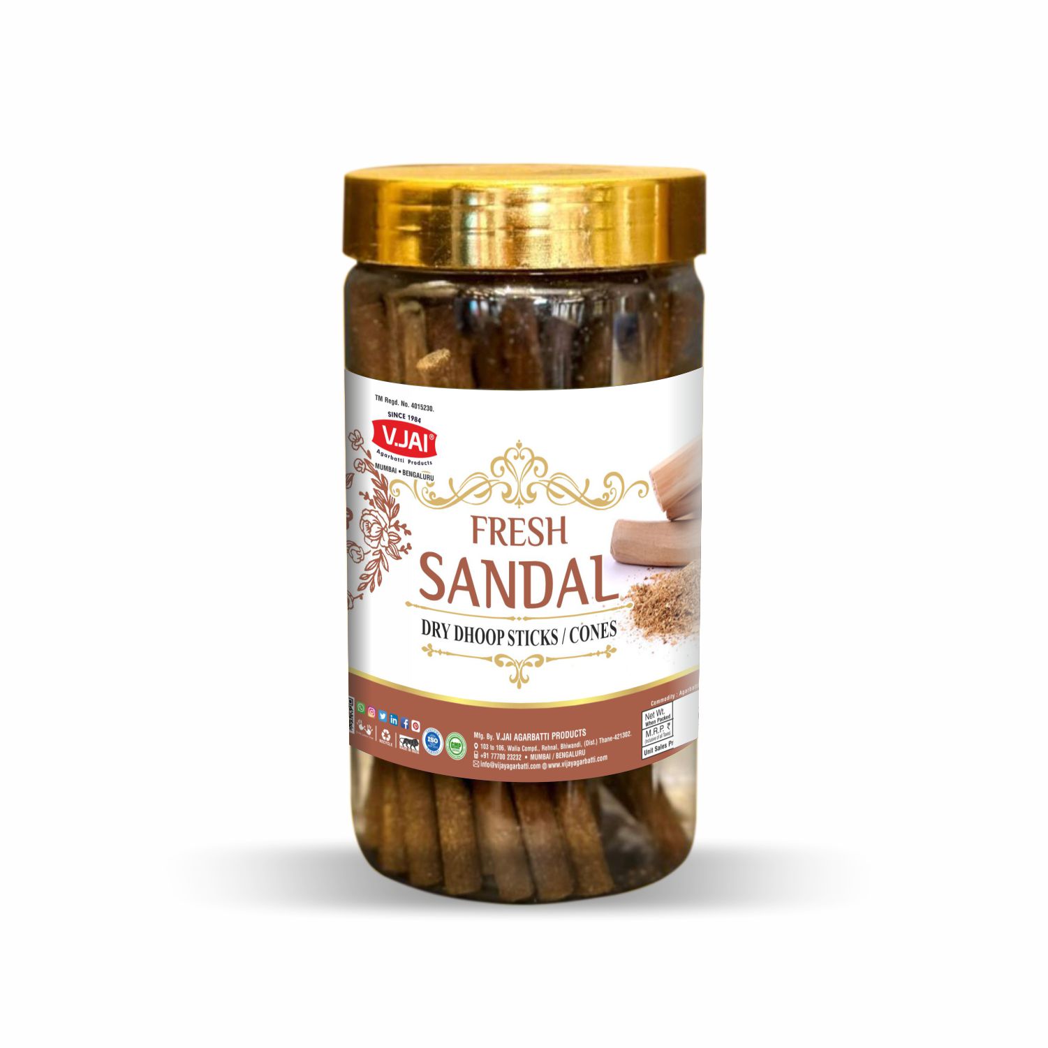 Fresh Sandal 100gm Pet Jar, 4"